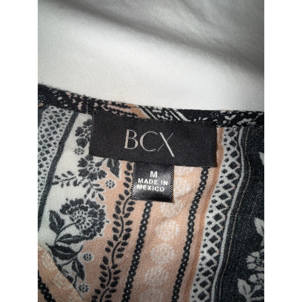 BCX Wrap Top Womens Medium Multicolor Floral Print V Neck Front Tie Casual Wear - Picture 5 of 6